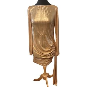 Light gold dress size 10 runs small NWT